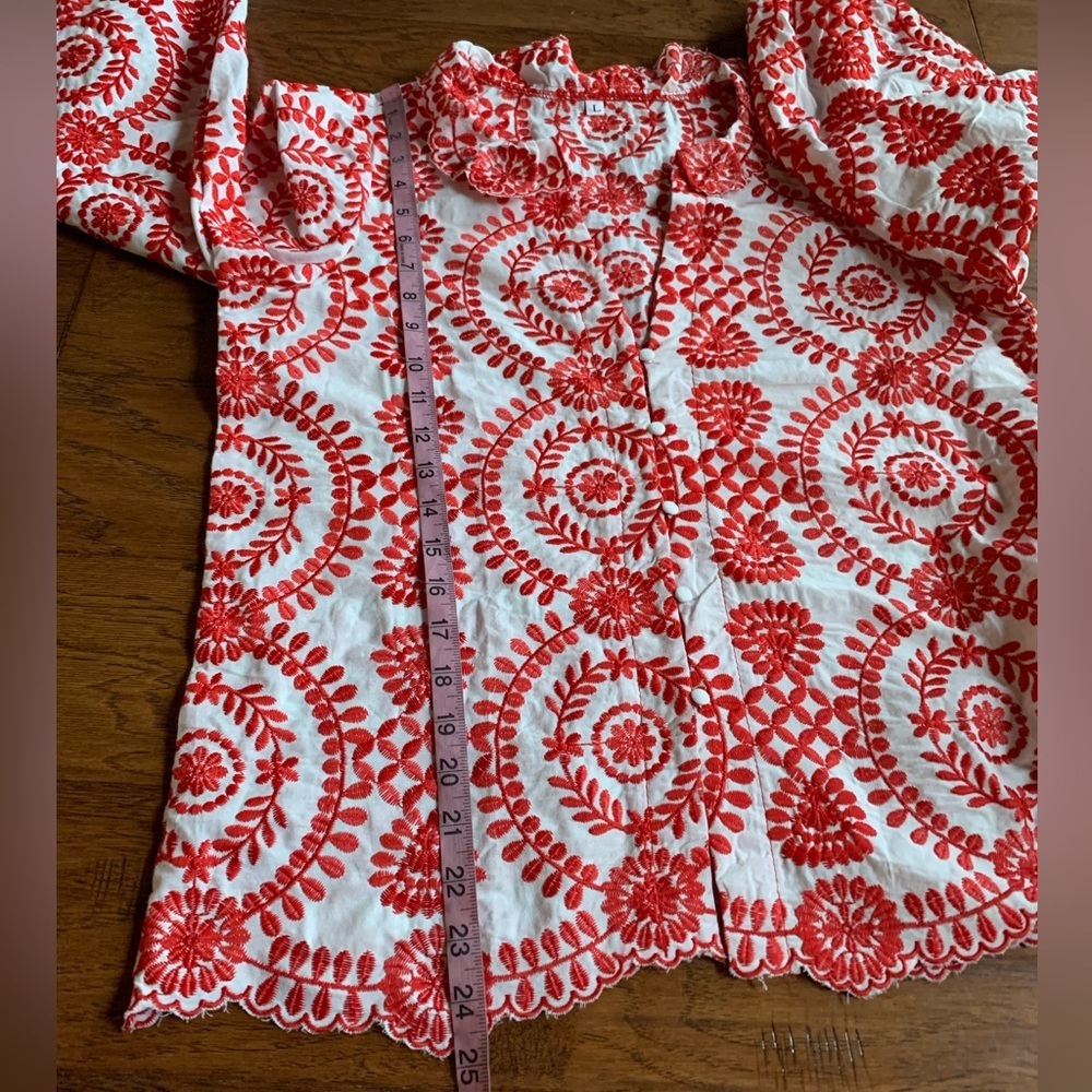 Bohemian Embroidery Button Up Blouse - Picture 10 of 11
